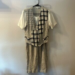 VTG Sellecca plaid two piece set size small